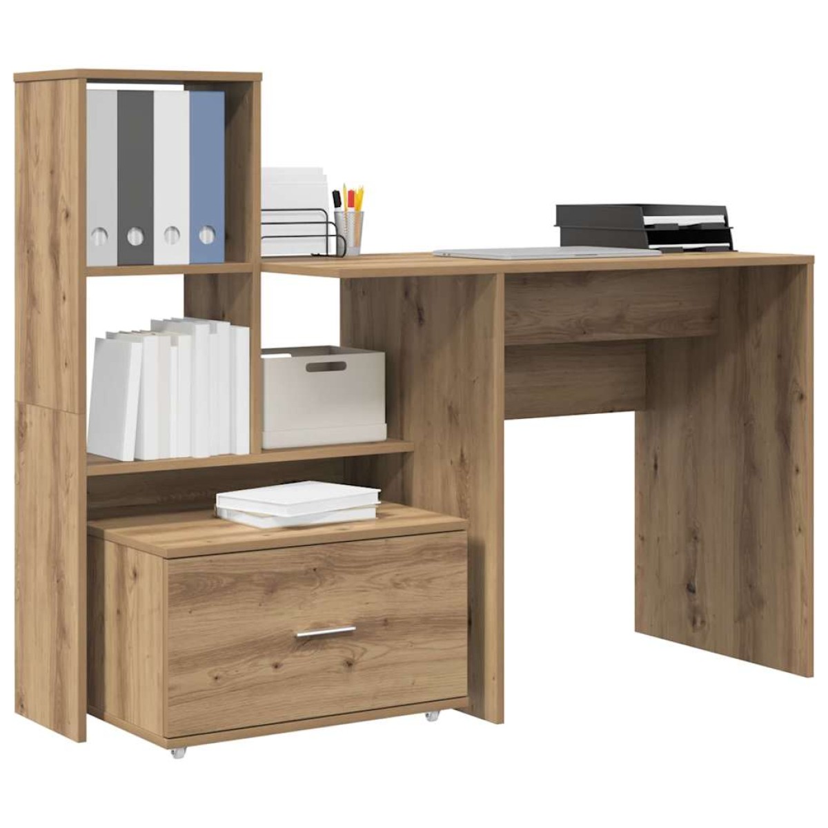vidaXL Γραφείο Artisan Oak Επεξεργασμένο Ξύλο 131,5 x 50 x 106,5 εκ.