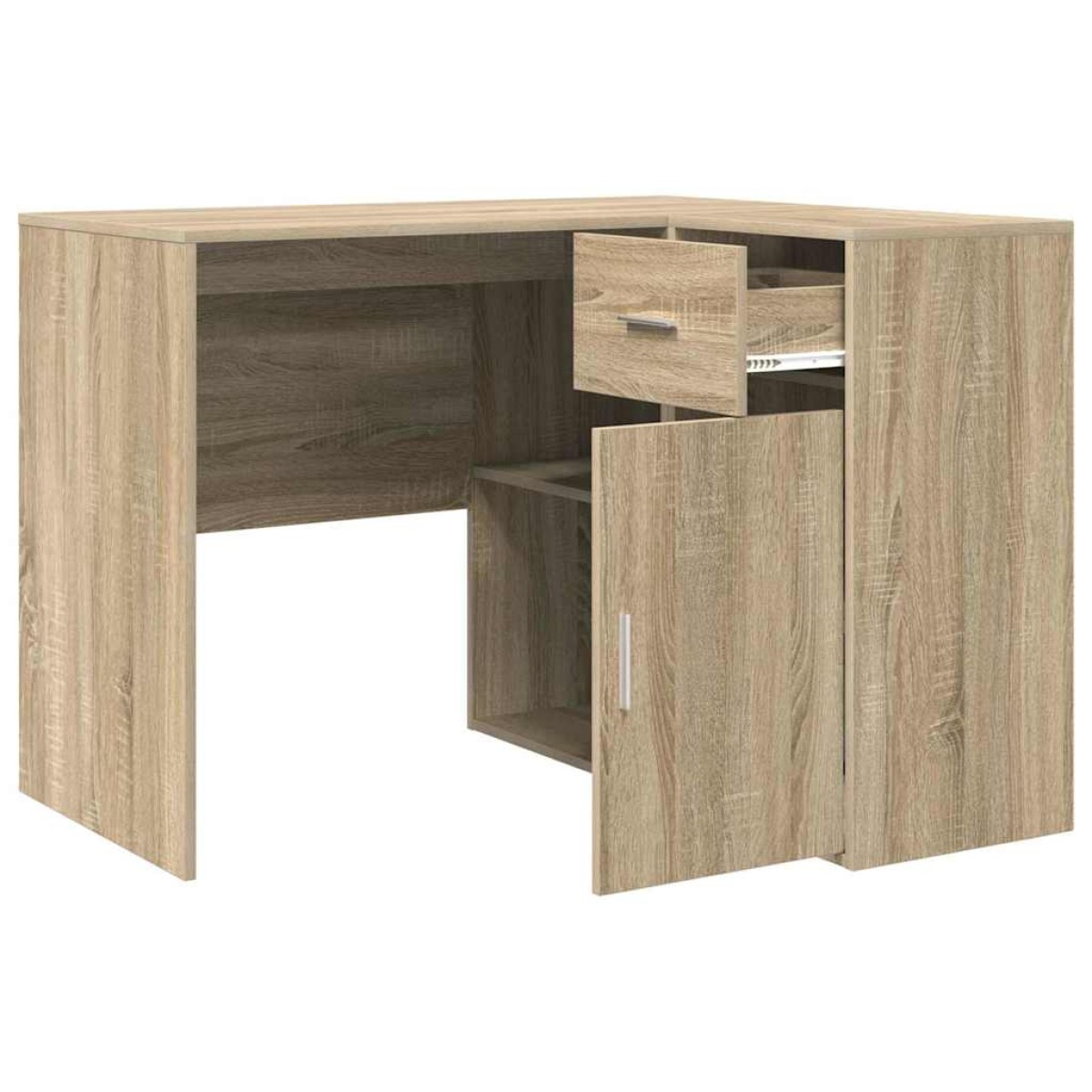 vidaXL Γωνιακό γραφείο με συρτάρι με ράφι Δρύς Sonoma 102 x 88 x 75 εκ
