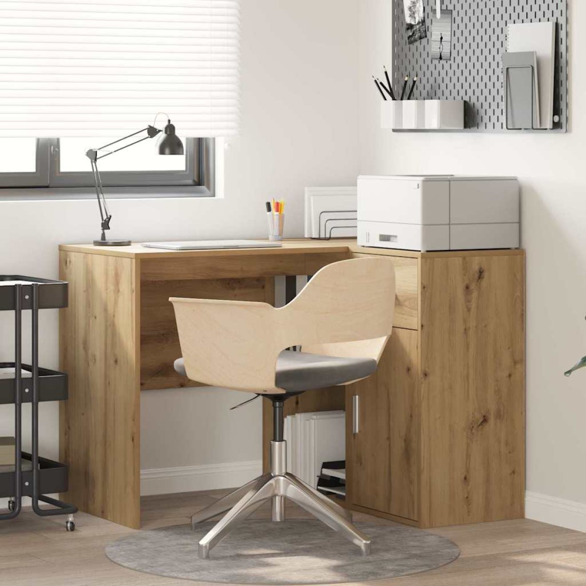 vidaXL Γωνιακό γραφείο με συρτάρι με ράφι Artisan Oak 102 x 88 x 75 εκ