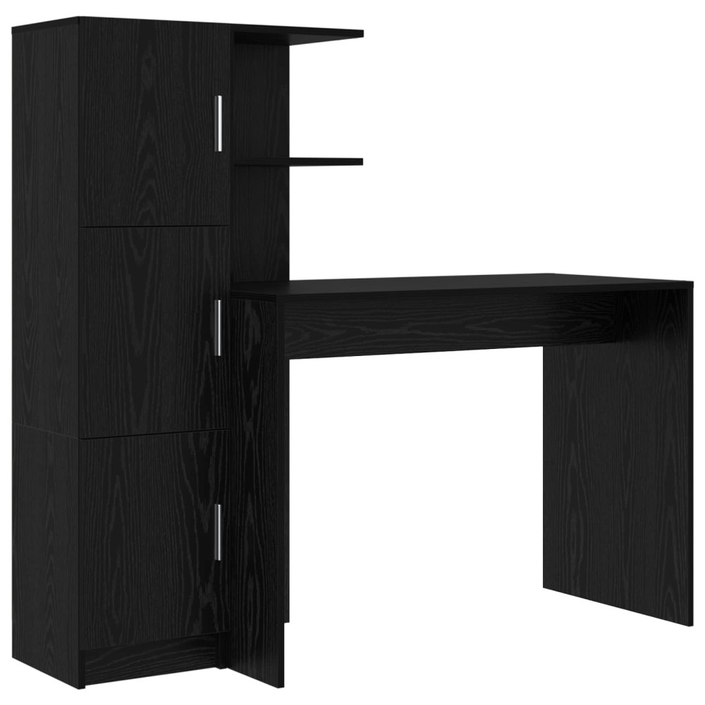 vidaXL Γραφείο Μαύρη Οξυά 133.5 x 50 x 124 εκ. 2 τμχ.