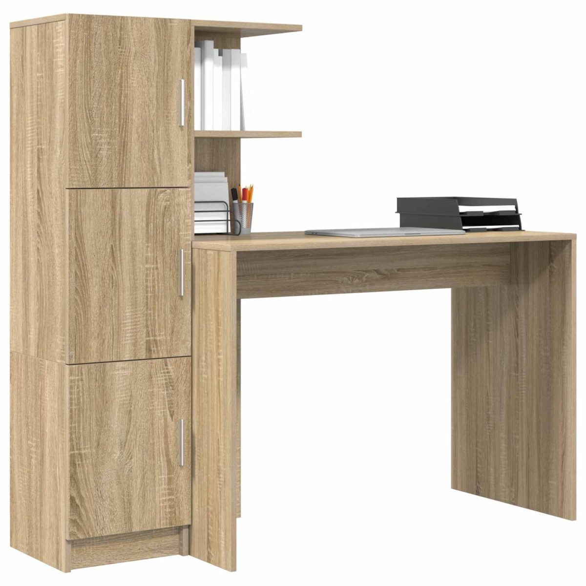 vidaXL Γραφείο Δρύς Sonoma 133.5 x 50 x 124 εκ. 2 τμχ.