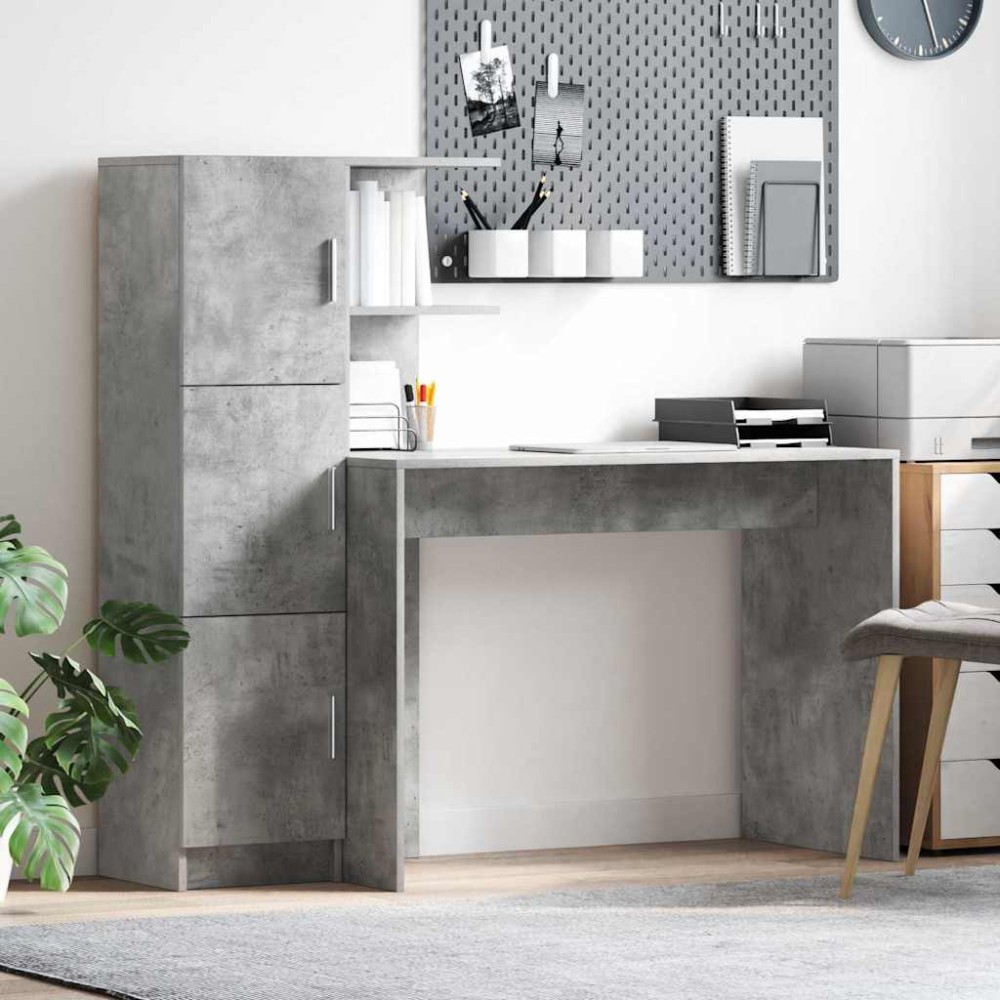 vidaXL Γραφείο Σκυρόδεμα Γκρι 133.5 x 50 x 124 εκ. 2 τμχ.