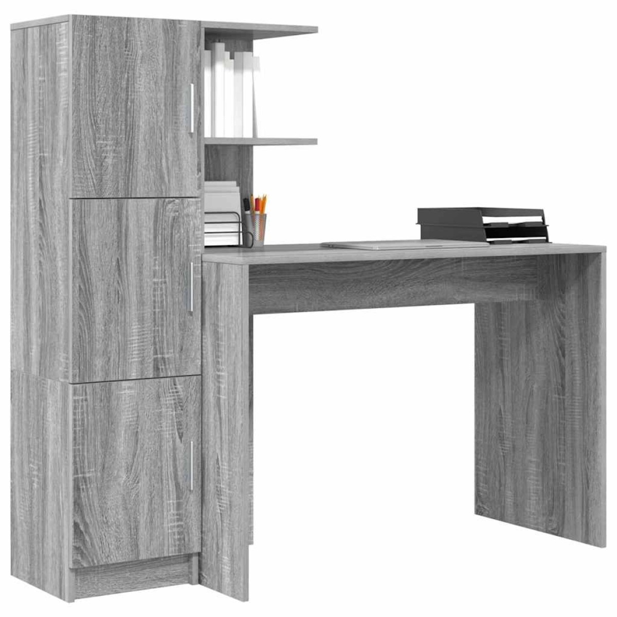 vidaXL Γραφείο Γκρίζο Σονομα 133.5 x 50 x 124 εκ. 2 τμχ.
