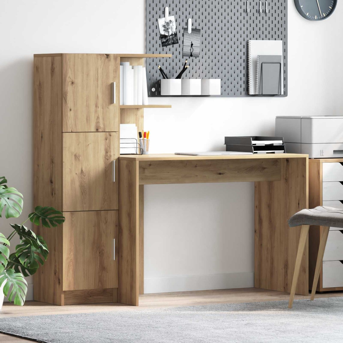 vidaXL Γραφείο Artisan Oak 133.5 x 50 x 124 εκ. 2 τμχ.
