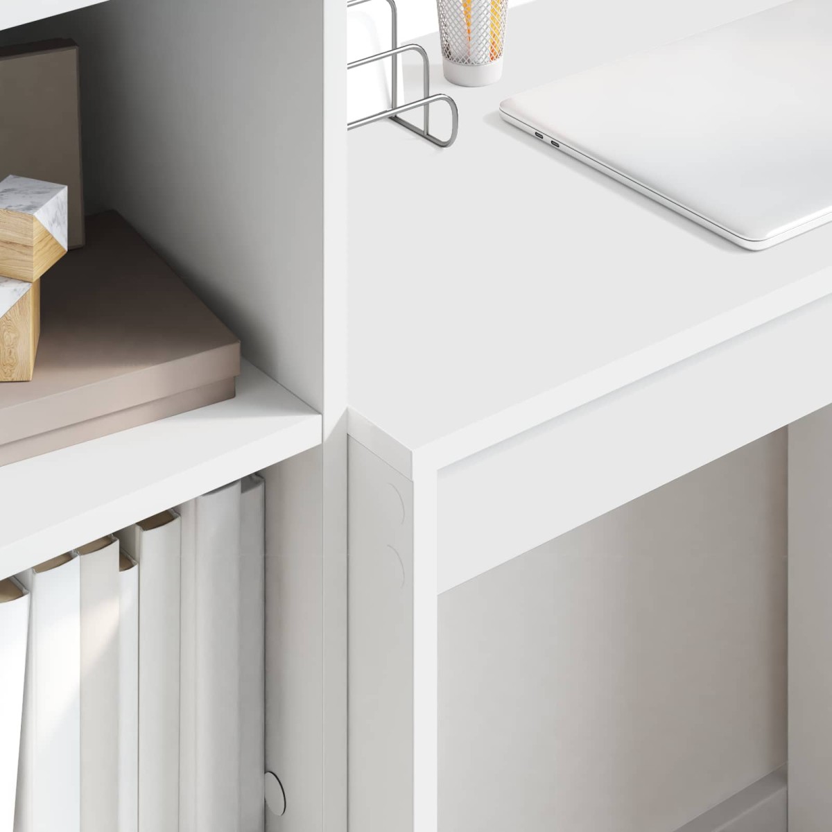 vidaXL Γραφείο Λευκό 105,5 x 34 x 127 εκ 2 τμχ.