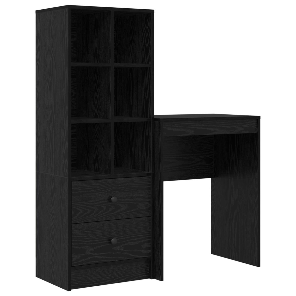 vidaXL Γραφείο Μαύρη Οξυά 105,5 x 34 x 127 εκ 2 τμχ.