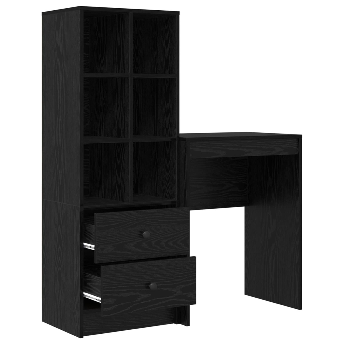 vidaXL Γραφείο Μαύρη Οξυά 105,5 x 34 x 127 εκ 2 τμχ.