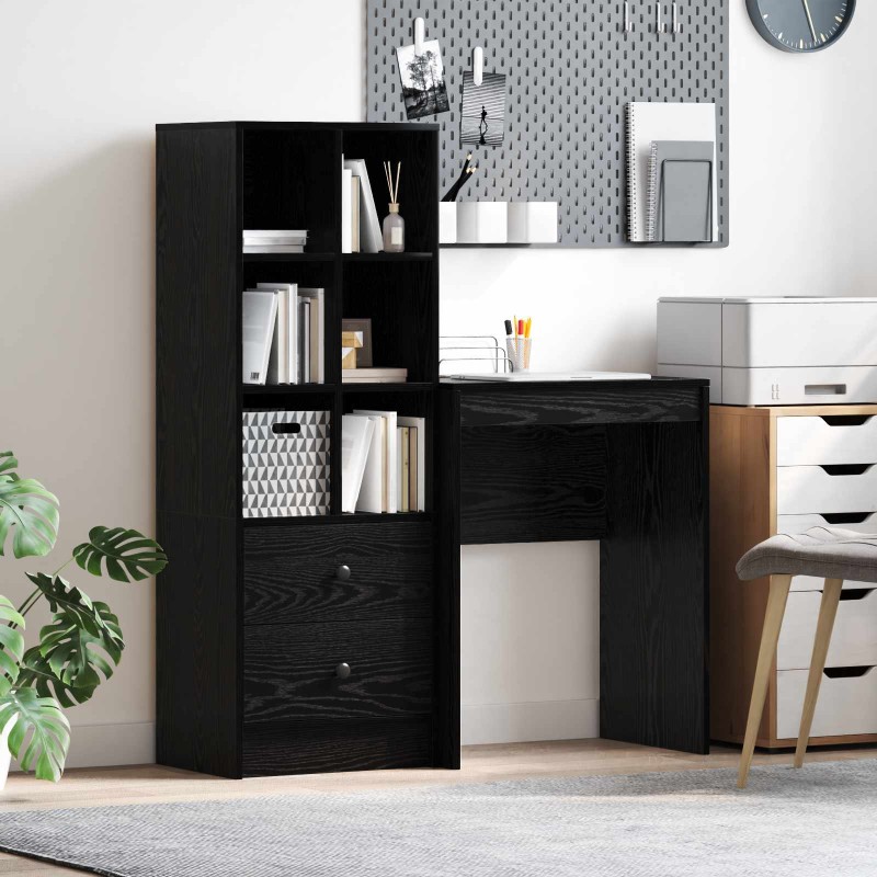 vidaXL Γραφείο Μαύρη Οξυά 105,5 x 34 x 127 εκ 2 τμχ.