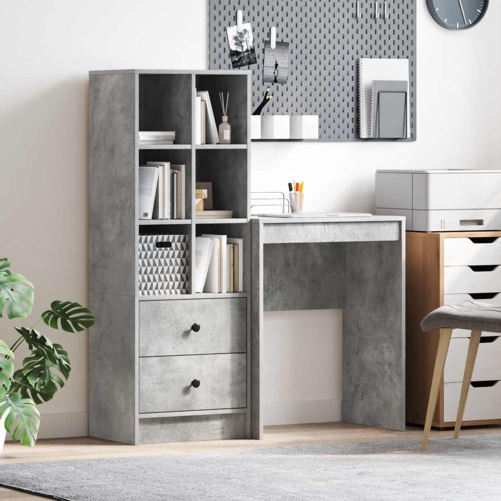 vidaXL Γραφείο Σκυρόδεμα Γκρι 105,5 x 34 x 127 εκ 2 τμχ.