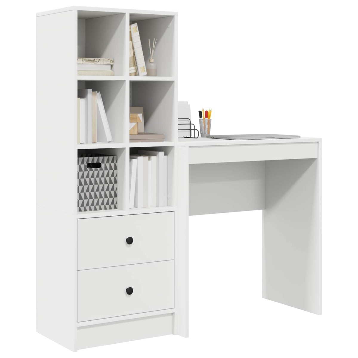 vidaXL Γραφείο Λευκό 115,5 x 40 x 127 εκ 2 τμχ.