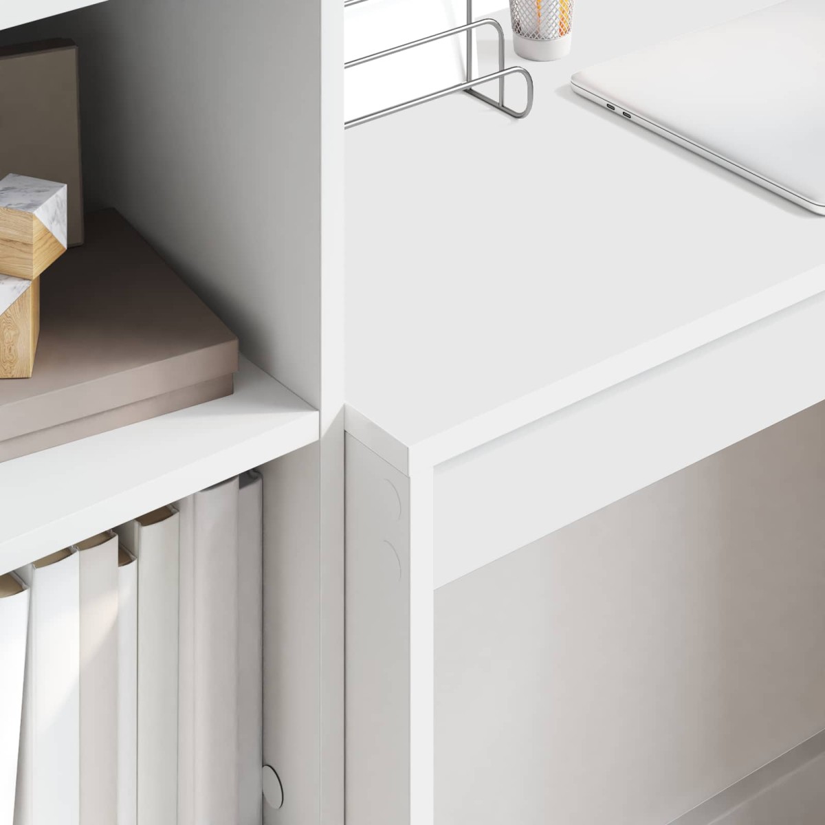 vidaXL Γραφείο Λευκό 125,5 x 40 x 127 εκ 2 τμχ.