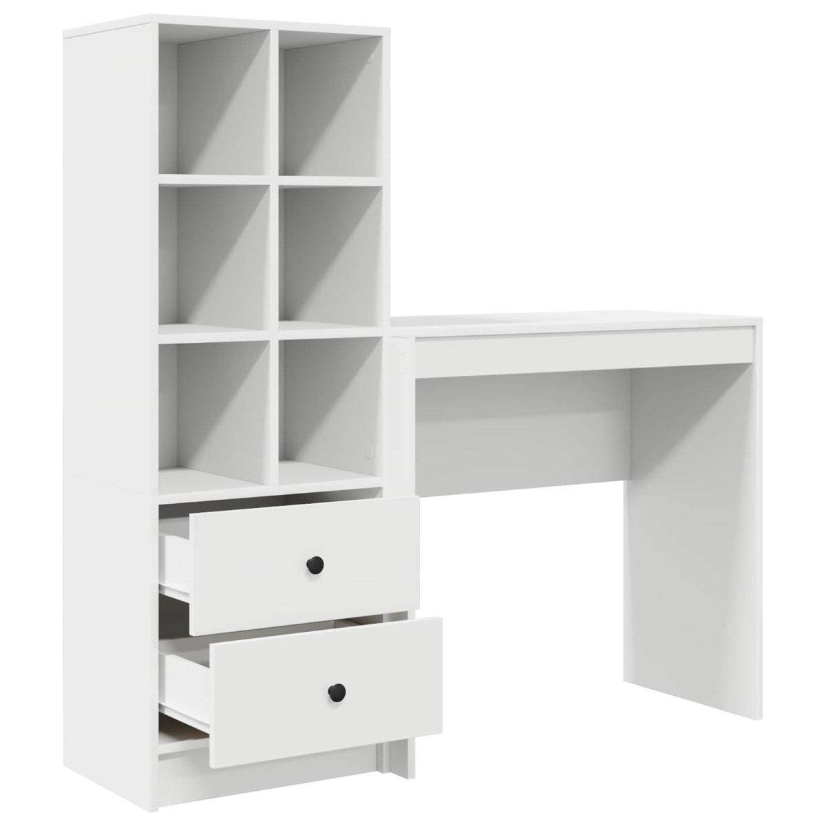 vidaXL Γραφείο Λευκό 125,5 x 40 x 127 εκ 2 τμχ.