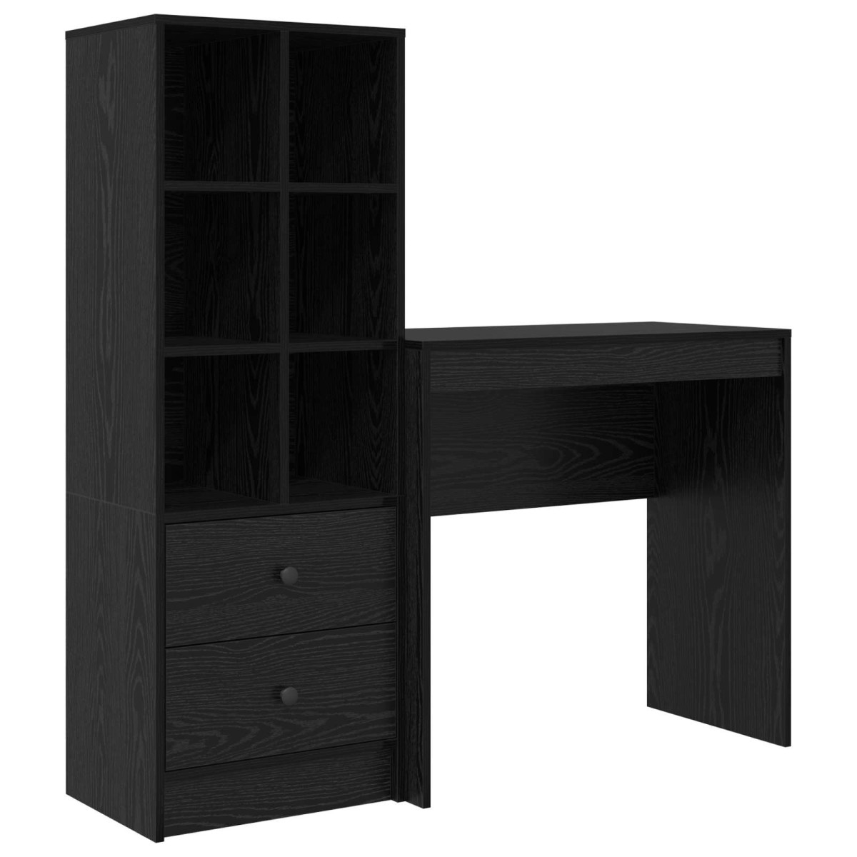 vidaXL Γραφείο Μαύρη Οξυά 125,5 x 40 x 127 εκ 2 τμχ.