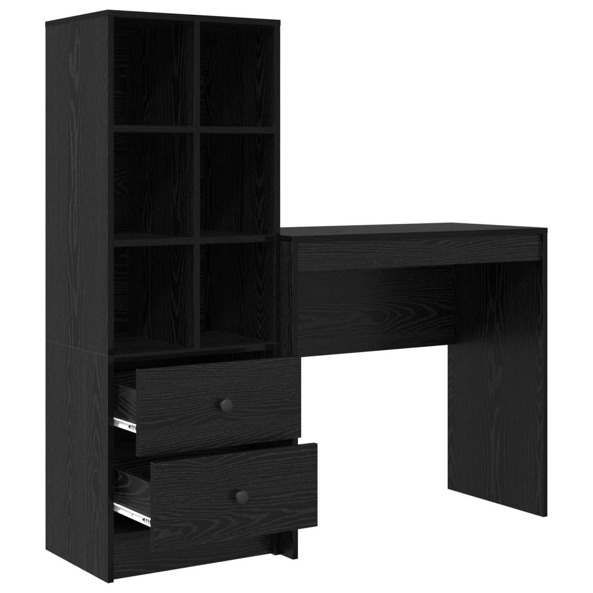 vidaXL Γραφείο Μαύρη Οξυά 125,5 x 40 x 127 εκ 2 τμχ.