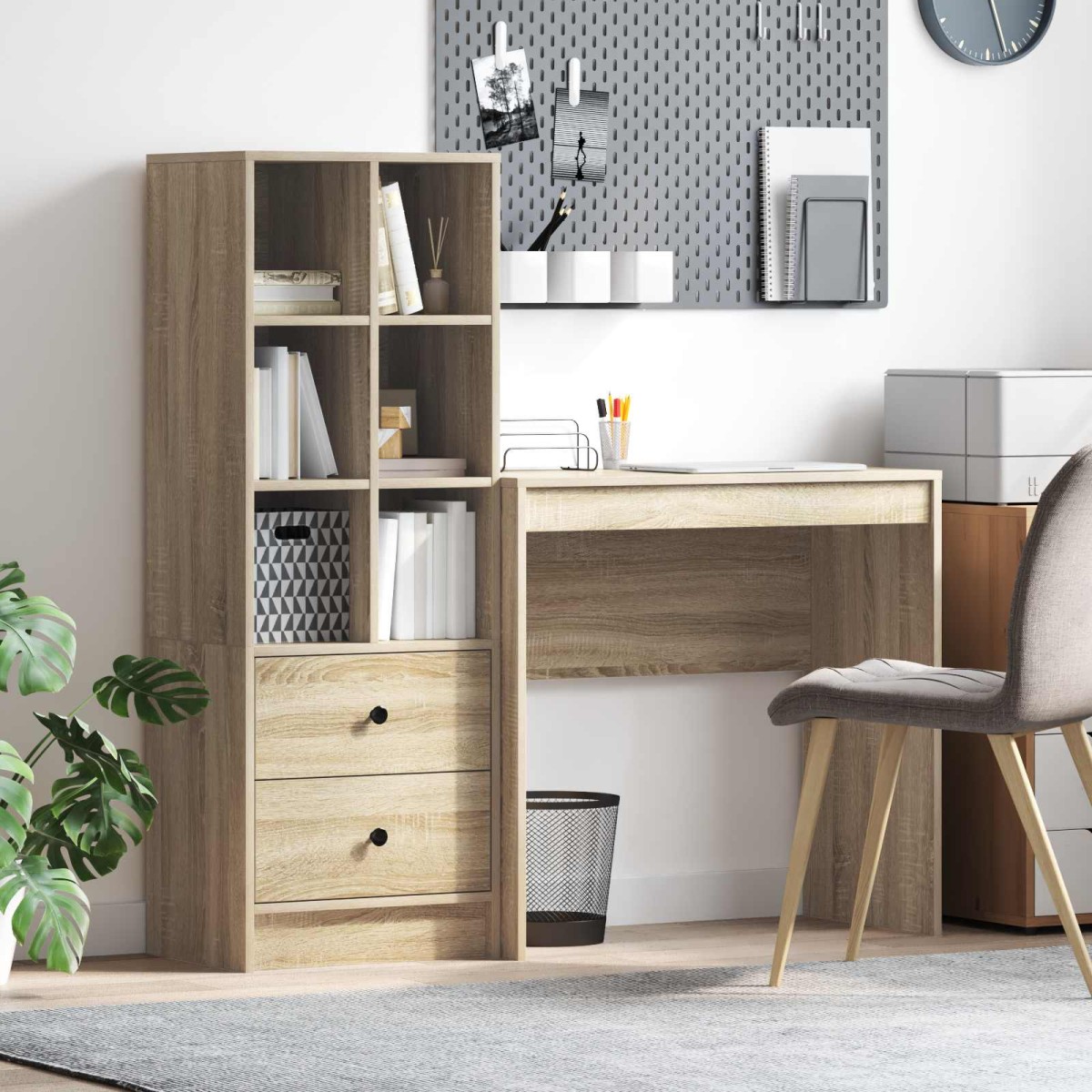 vidaXL Γραφείο Δρύς Sonoma 125,5 x 40 x 127 εκ 2 τμχ.