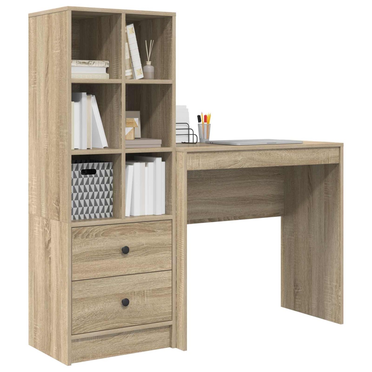 vidaXL Γραφείο Δρύς Sonoma 125,5 x 40 x 127 εκ 2 τμχ.