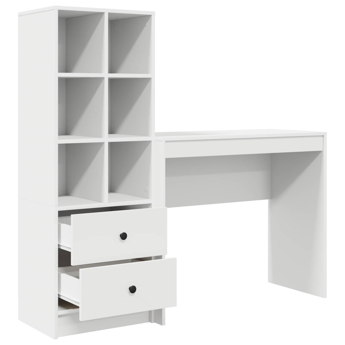 vidaXL Γραφείο Λευκό 135,5 x 40 x 127 εκ 2 τμχ.