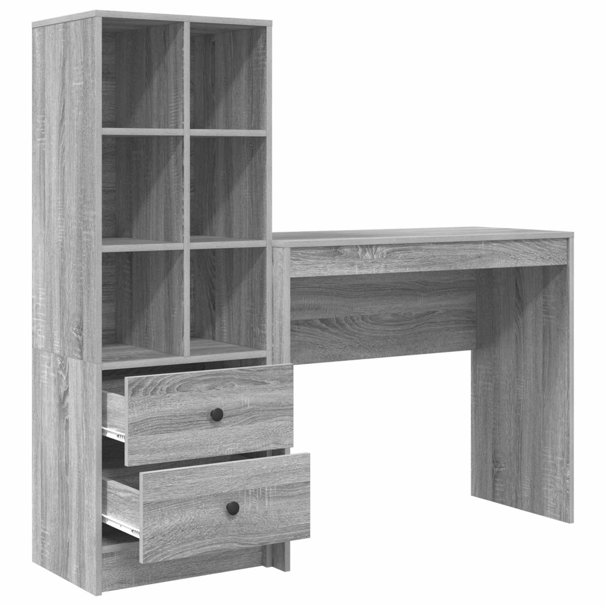 vidaXL Γραφείο Γκρίζο Σονομα 135,5 x 40 x 127 εκ 2 τμχ.