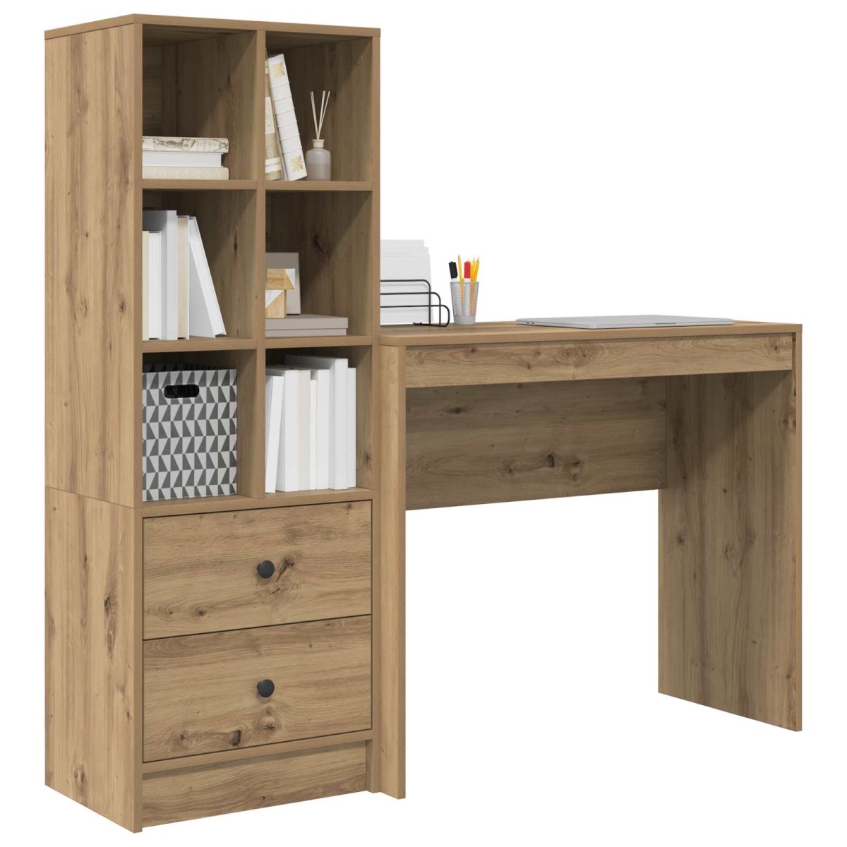 vidaXL Γραφείο Artisan Oak 135,5 x 40 x 127 εκ 2 τμχ.