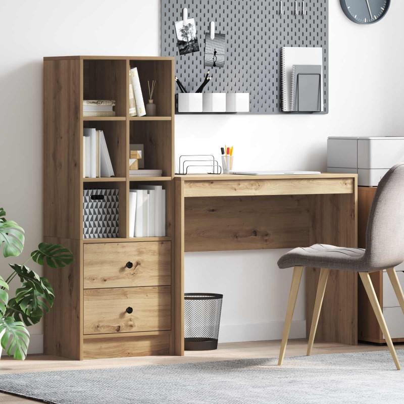 vidaXL Γραφείο Artisan Oak 135,5 x 40 x 127 εκ 2 τμχ.