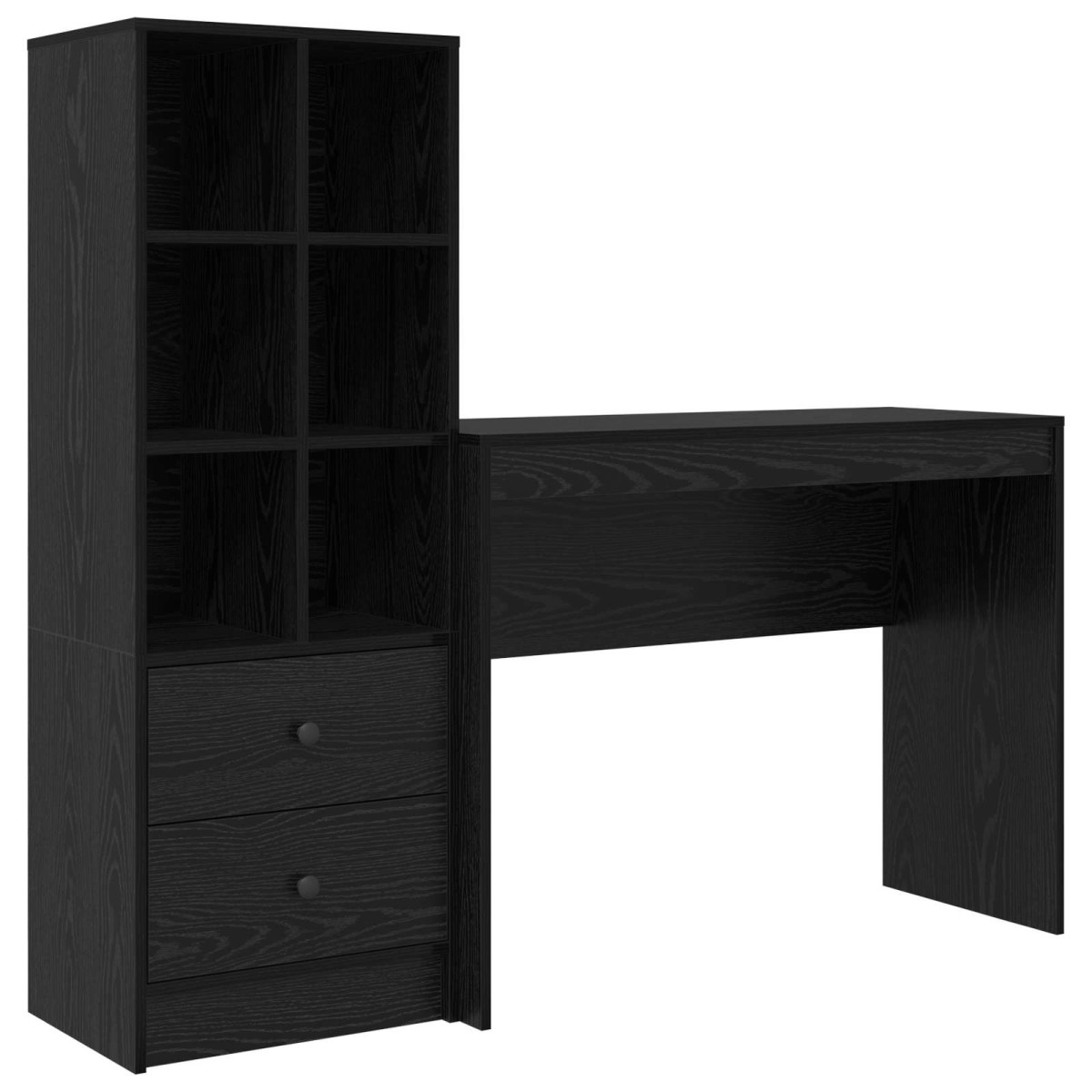 vidaXL Γραφείο Μαύρη Οξυά 145,5 x 40 x 127 εκ 2 τμχ.