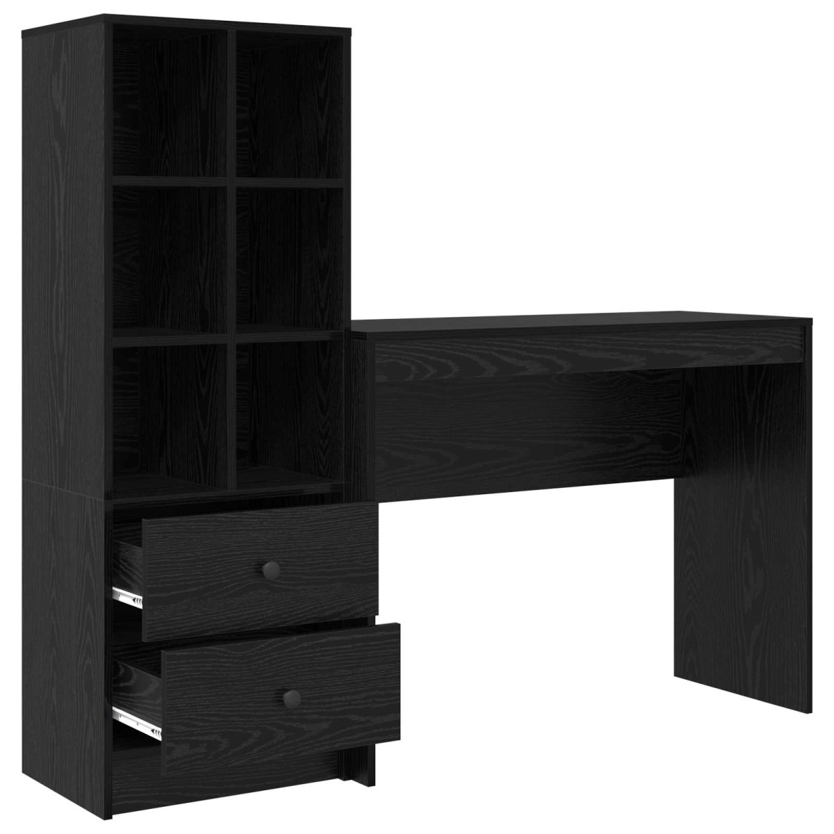 vidaXL Γραφείο Μαύρη Οξυά 145,5 x 40 x 127 εκ 2 τμχ.