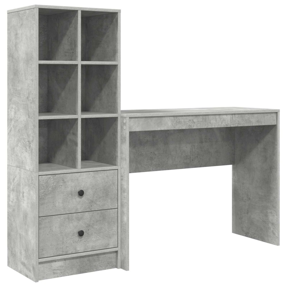 vidaXL Γραφείο Σκυρόδεμα Γκρι 145,5 x 40 x 127 εκ 2 τμχ.