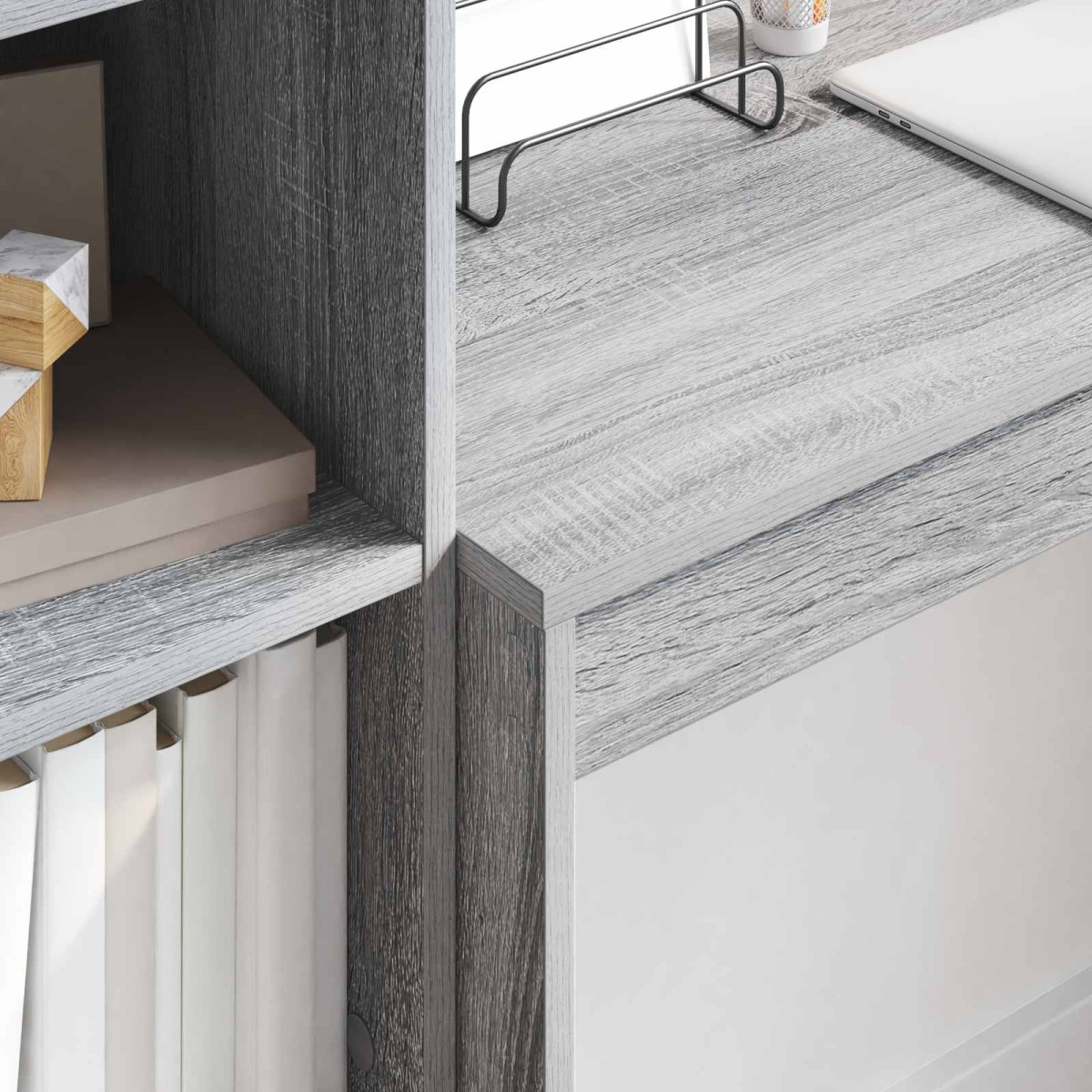 vidaXL Γραφείο Γκρίζο Σονομα 145,5 x 40 x 127 εκ 2 τμχ.