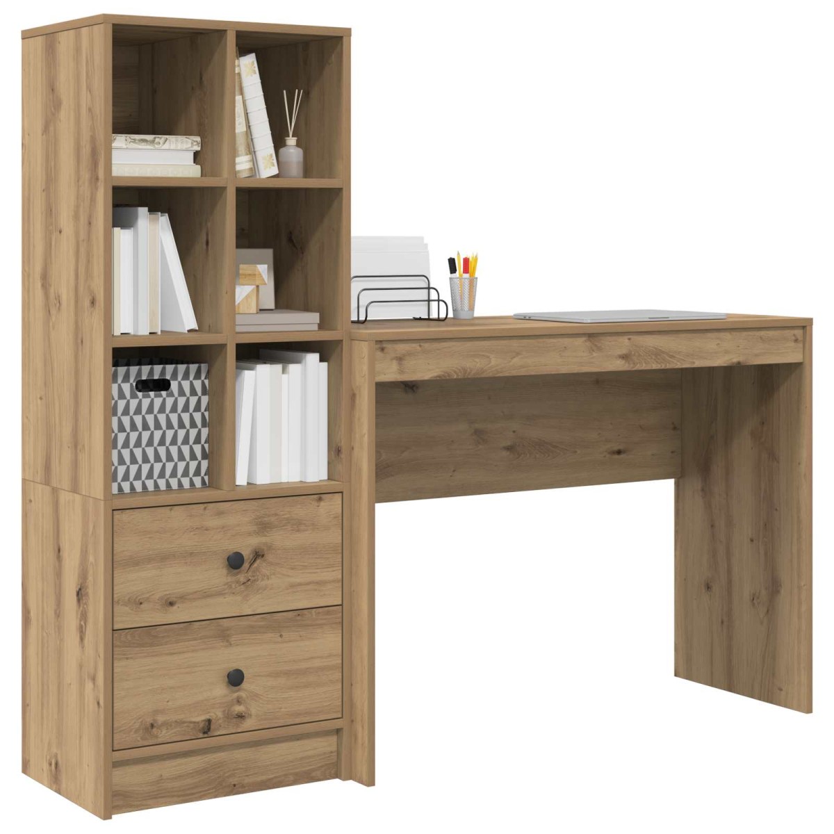vidaXL Γραφείο Artisan Oak 145,5 x 40 x 127 εκ 2 τμχ.