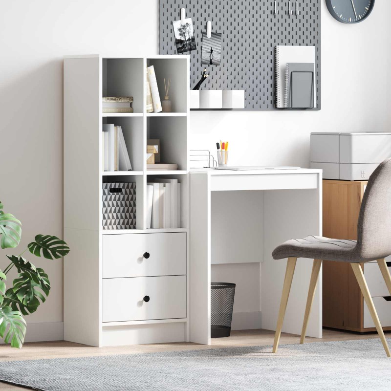 vidaXL Γραφείο Λευκό 145,5 x 40 x 127 εκ 2 τμχ.