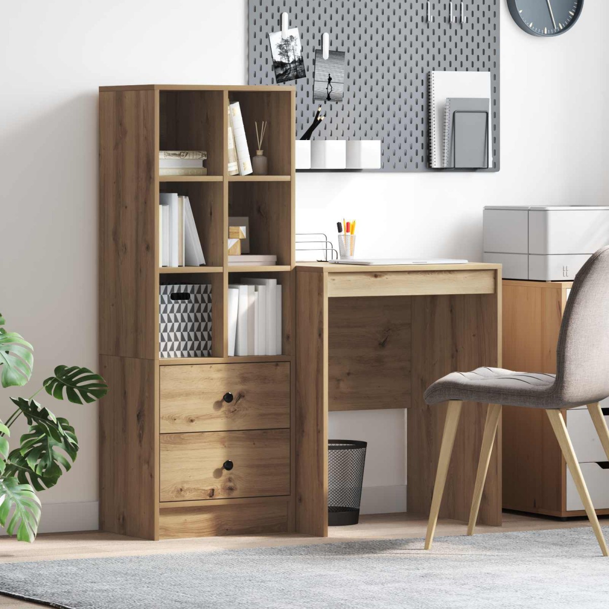 vidaXL Γραφείο Artisan Oak 105,5 x 50 x 127 εκ 2 τμχ.