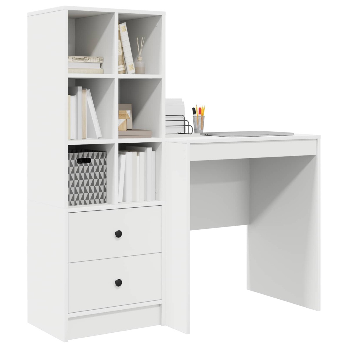 vidaXL Γραφείο Λευκό 115,5 x 50 x 127 εκ 2 τμχ.