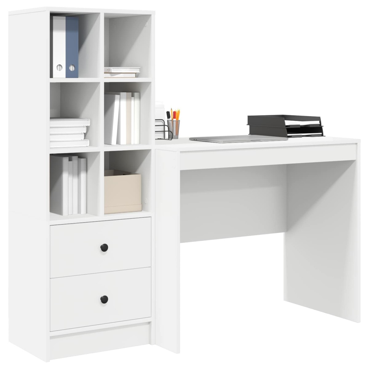vidaXL Γραφείο Λευκό 135,5 x 50 x 127 εκ 2 τμχ.