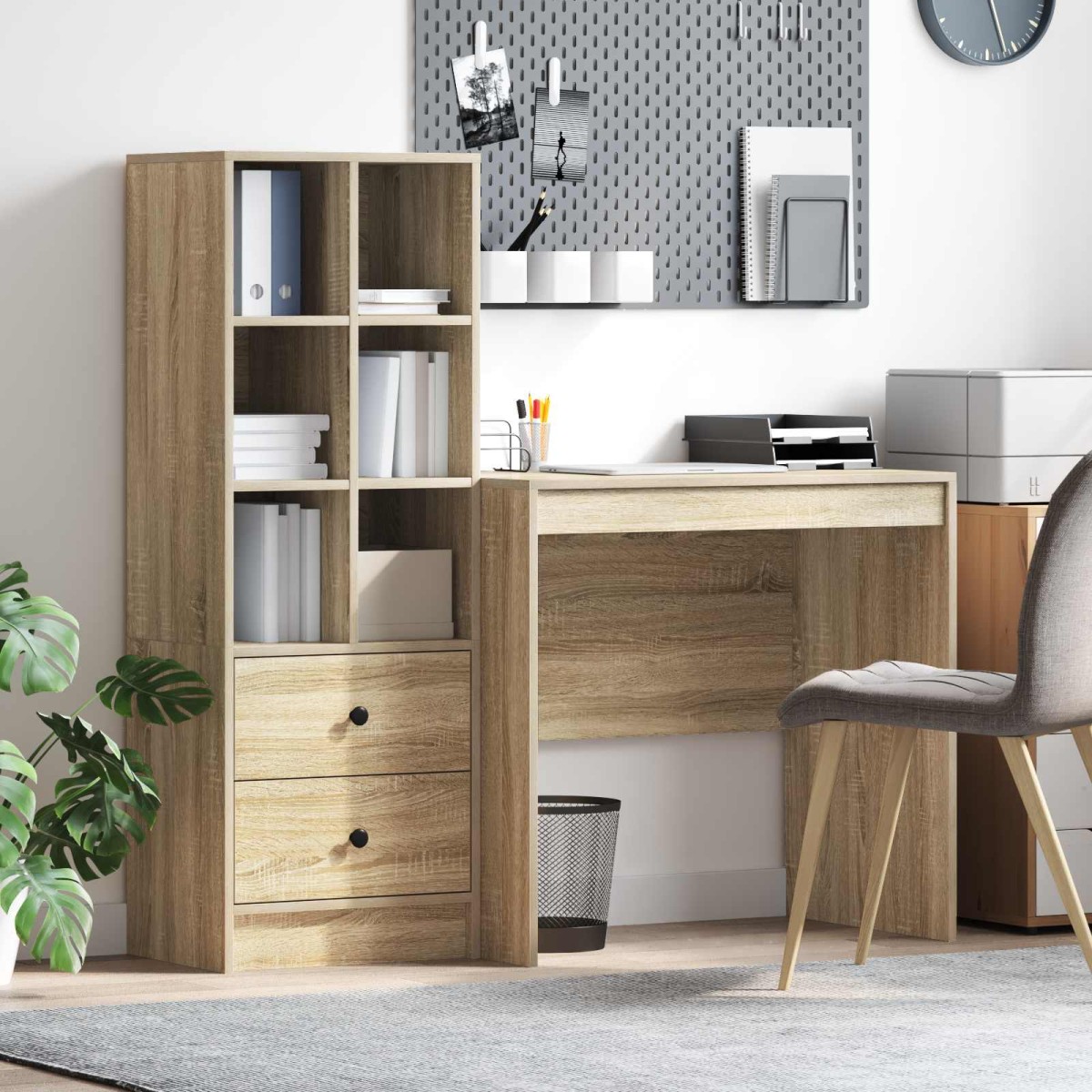 vidaXL Γραφείο Δρύς Sonoma 135,5 x 50 x 127 εκ 2 τμχ.