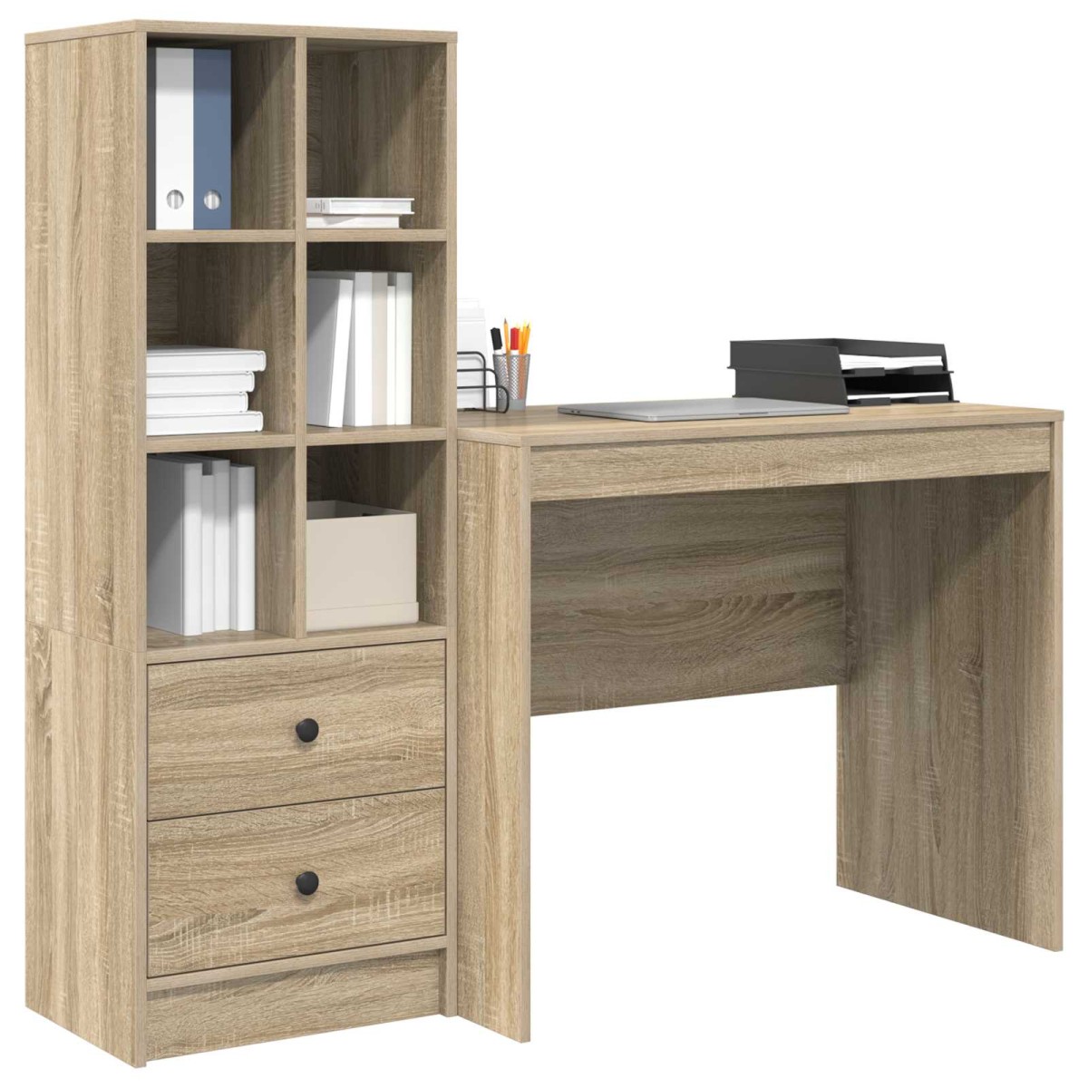 vidaXL Γραφείο Δρύς Sonoma 135,5 x 50 x 127 εκ 2 τμχ.