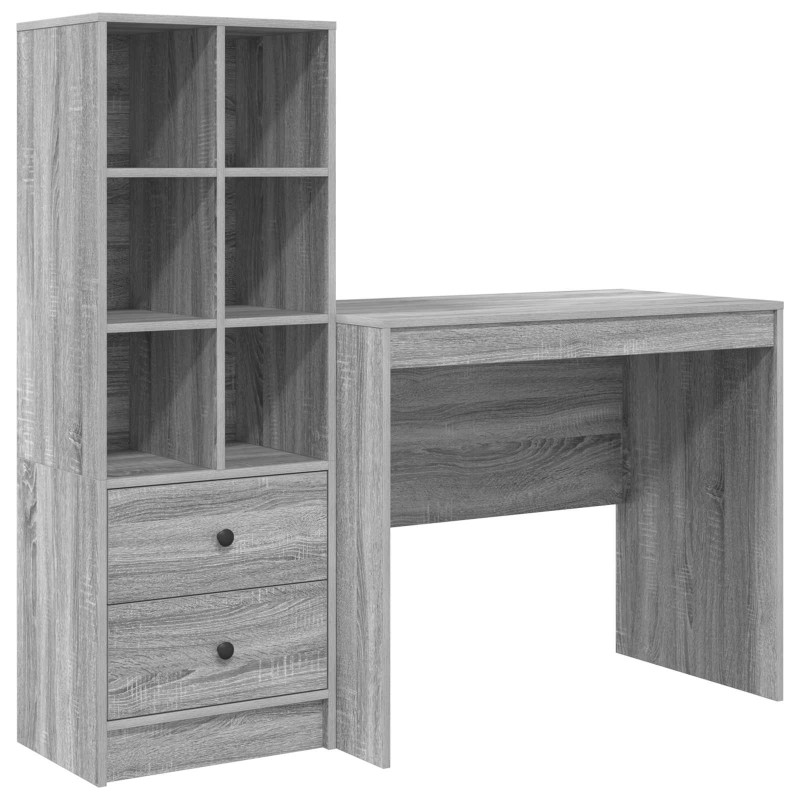 vidaXL Γραφείο Γκρίζο Σονομα 135,5 x 50 x 127 εκ 2 τμχ.