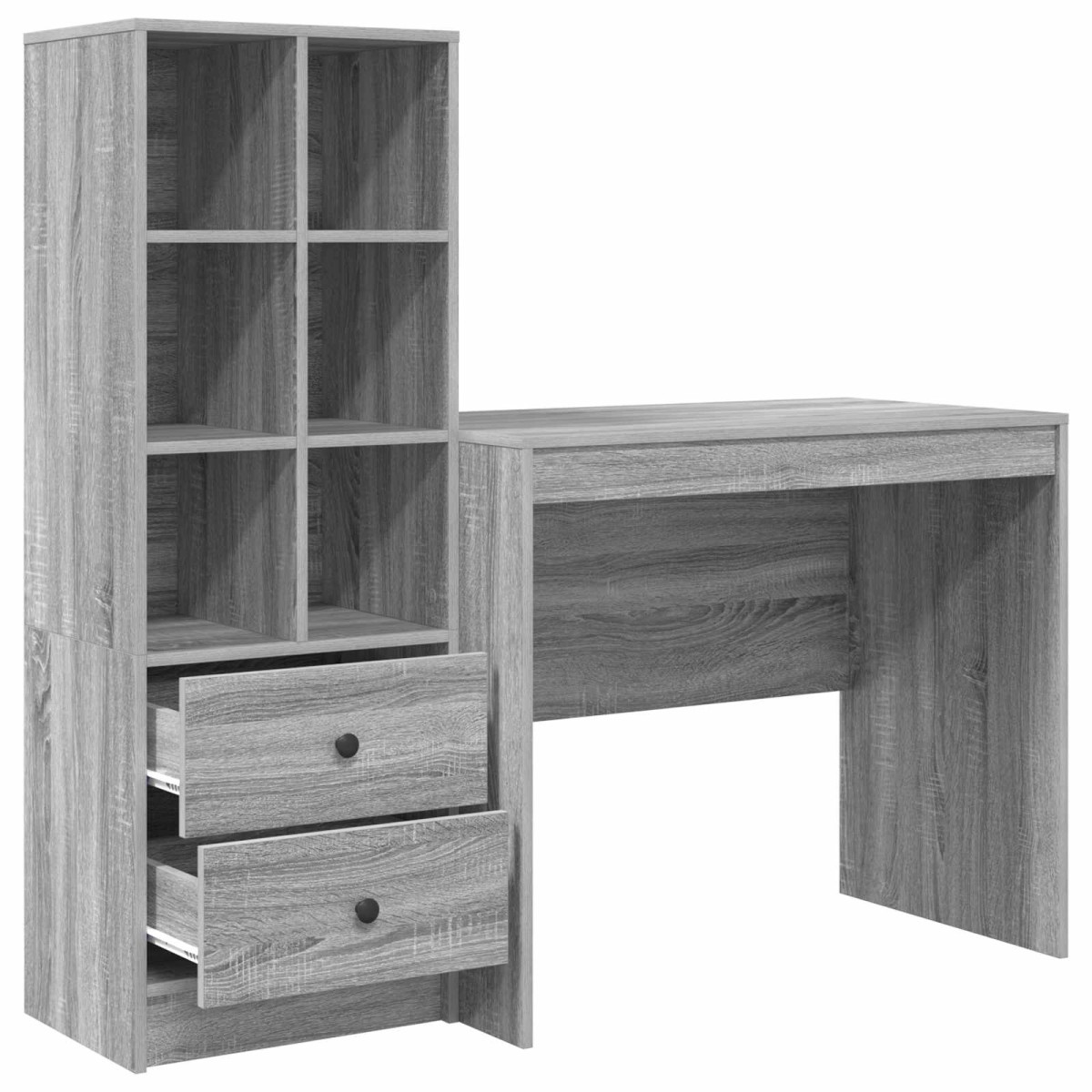 vidaXL Γραφείο Γκρίζο Σονομα 135,5 x 50 x 127 εκ 2 τμχ.
