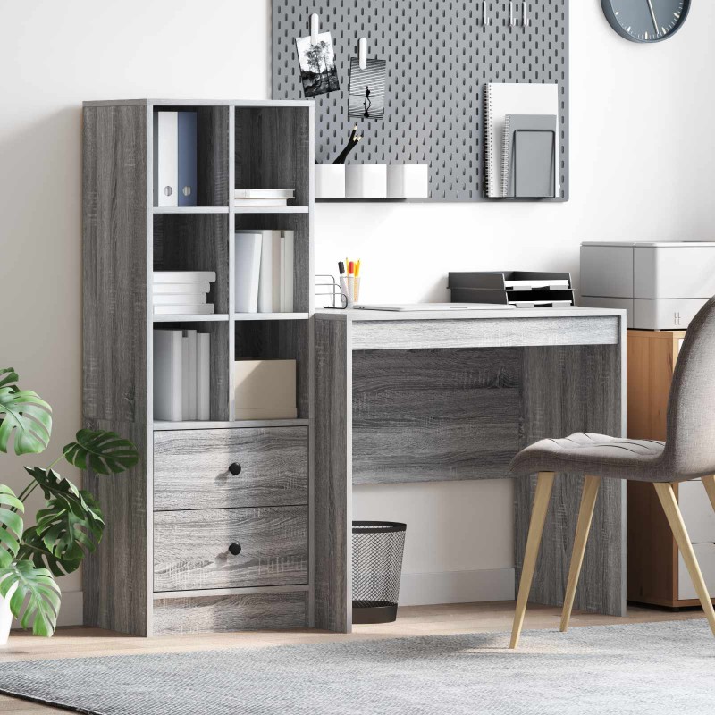 vidaXL Γραφείο Γκρίζο Σονομα 135,5 x 50 x 127 εκ 2 τμχ.