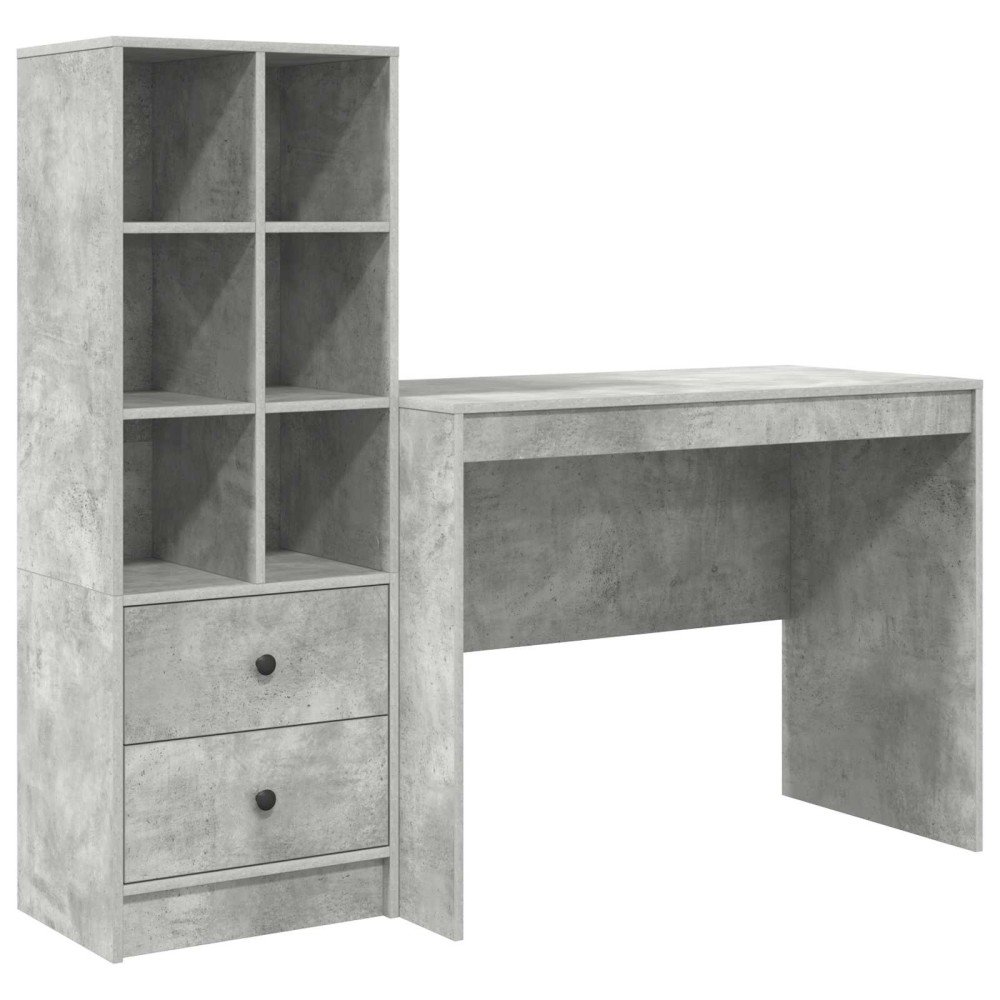 vidaXL Γραφείο Σκυρόδεμα Γκρι 145.5 x 50 x 127 εκ 2 τμχ.