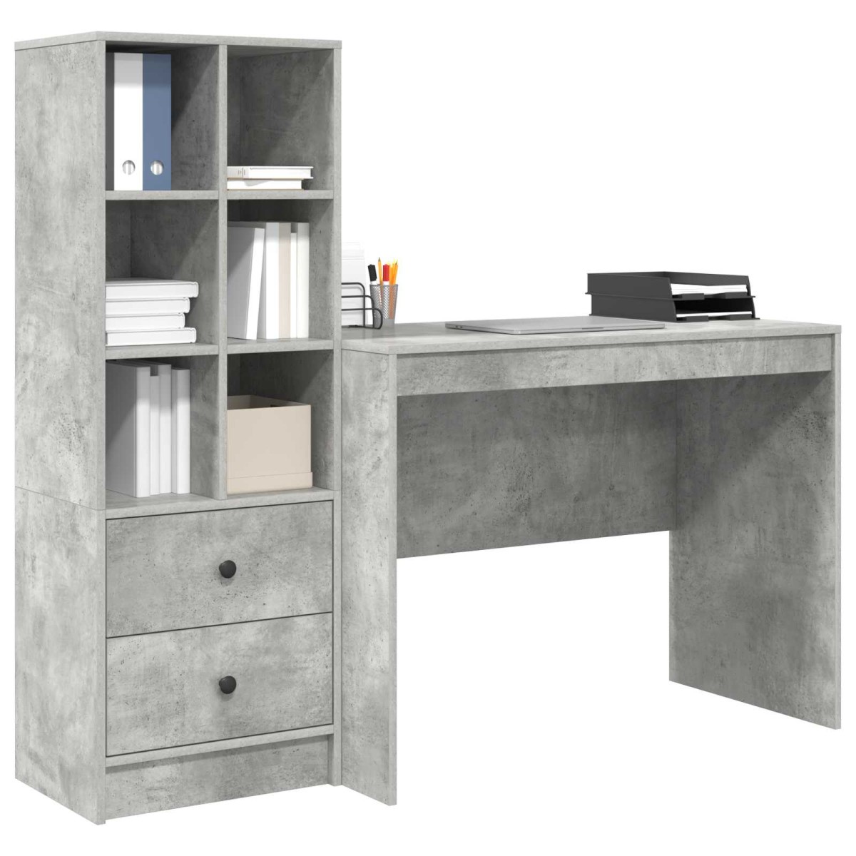 vidaXL Γραφείο Σκυρόδεμα Γκρι 145.5 x 50 x 127 εκ 2 τμχ.