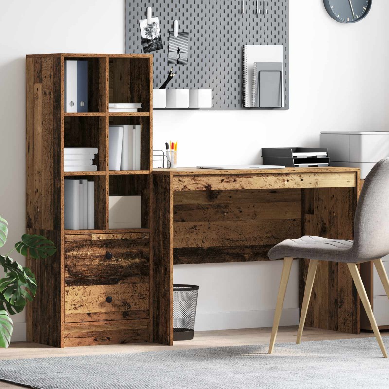 vidaXL Γραφείο Παλιό ξύλο 145.5 x 50 x 127 εκ 2 τμχ.