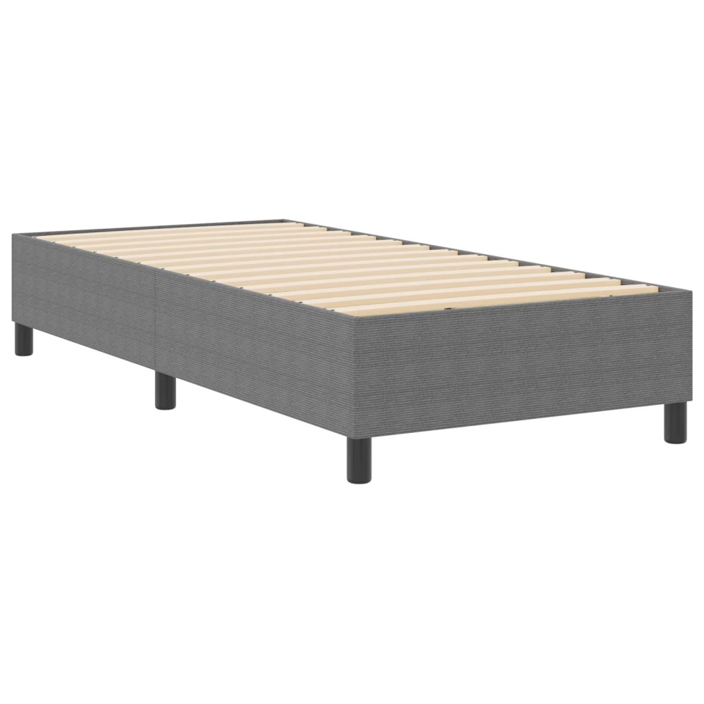vidaXL Κρεβάτι πλατφόρμα Ανοιχτό γκρι 90 x 190 cm Υφασμάτινο Κορντουρά