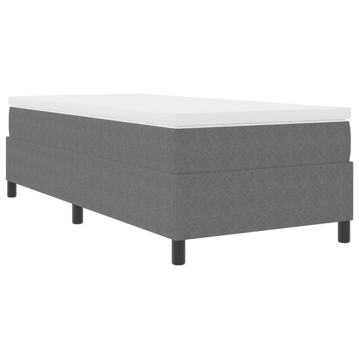 vidaXL Κρεβάτι πλατφόρμα Ανοιχτό γκρι 90 x 190 cm Υφασμάτινο Κορντουρά
