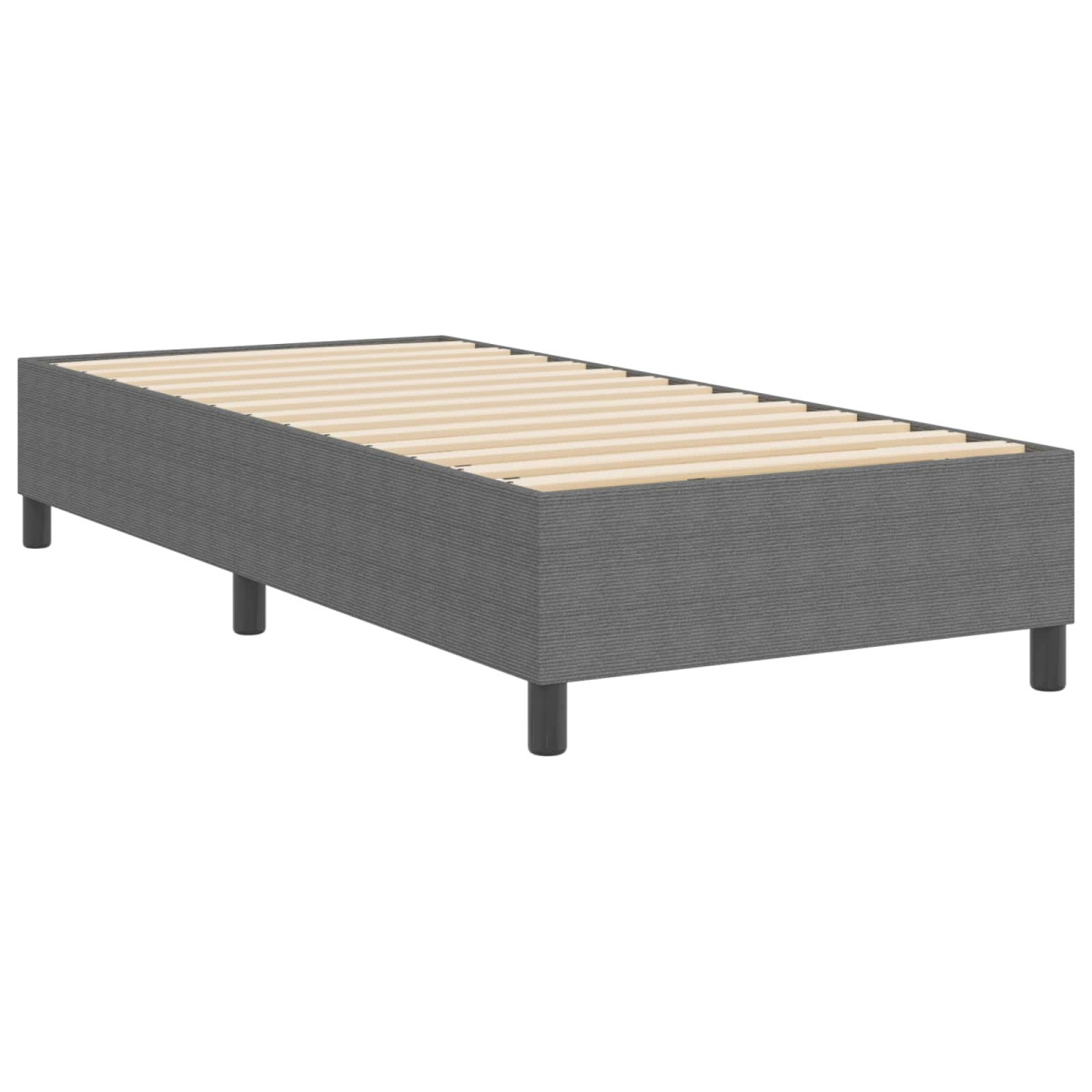 vidaXL Κρεβάτι πλατφόρμα Ανοιχτό γκρι 90 x 190 cm Υφασμάτινο Κορντουρά