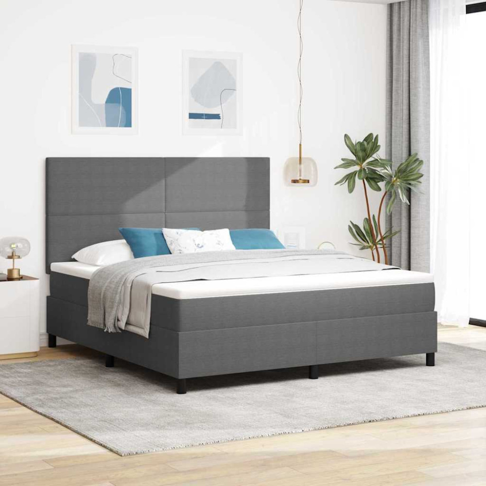 vidaXL LED Κρεβάτι με βάθρο Ανοιχτό Γκρι και Λευκό 180 x 200 cm