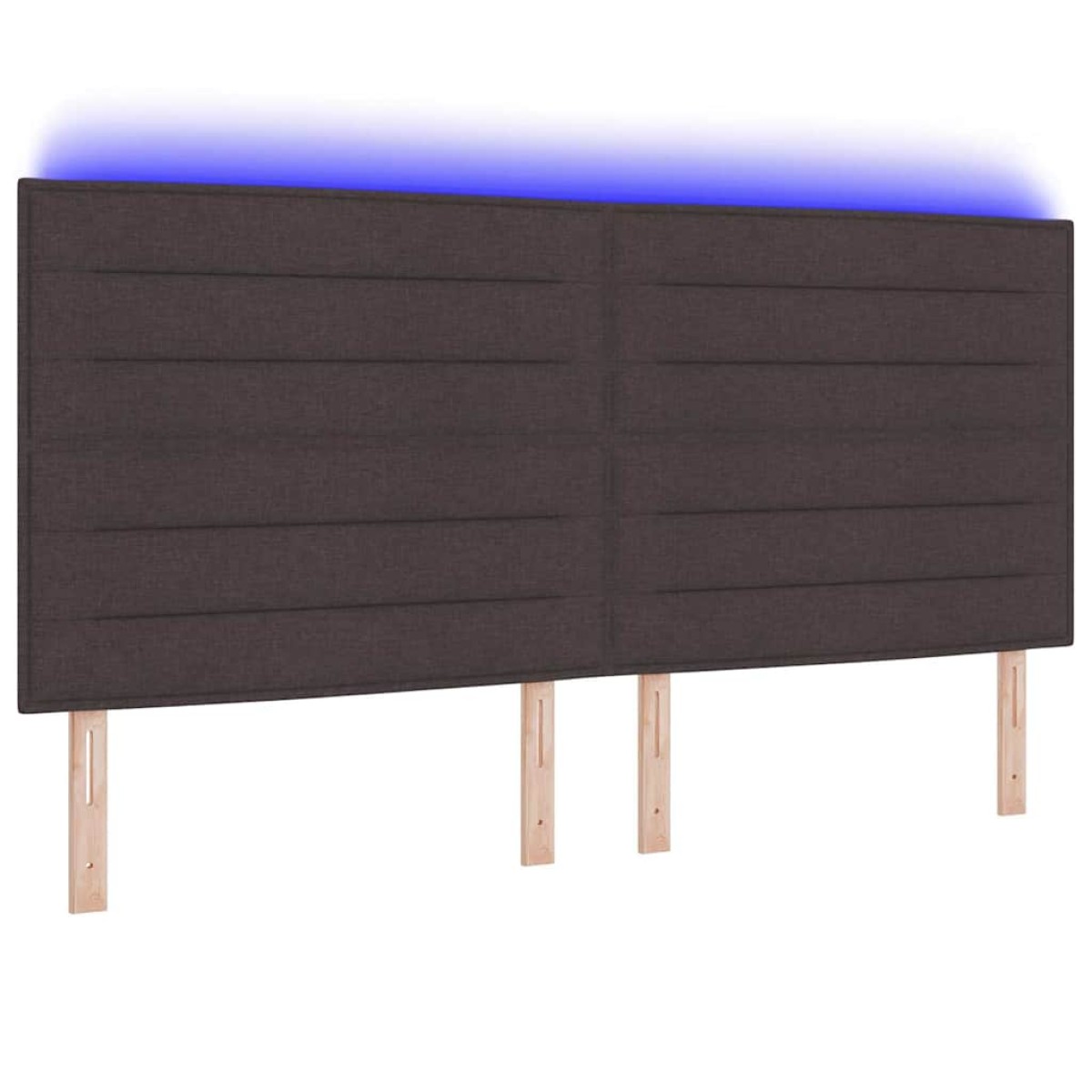 vidaXL LED κεφαλάρι με LED ταινίες φωτός Σκούρο Καφέ 200 cm ύφασμα