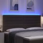 vidaXL LED κεφαλάρι με LED ταινίες φωτός Σκούρο Καφέ 200 cm ύφασμα