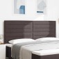 vidaXL LED κεφαλάρι με LED ταινίες φωτός Σκούρο Καφέ 200 cm ύφασμα