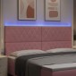 vidaXL LED κεφαλάρι με LED ταινίες φωτός Ροζ 200 cm Βελούδο
