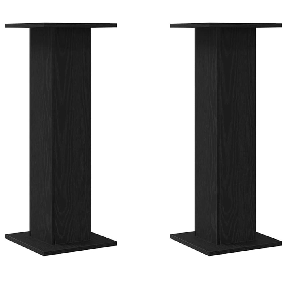 vidaXL Βάση φυτών 2 τμχ. Μαύρη Οξυά 30 x 30 x 80 cm Επεξεργασμένο ξύλο